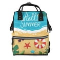 thumbnail image 1 of Pofeuu Hello Summer1 Print Diaper Bag Backpack, Multifunction Travel Pack Maternity Baby Changing Bags, Large Capacity, Waterproof, 1 of 6