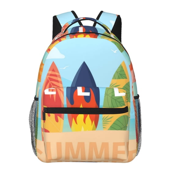 Pofeuu Hello Summer3 Print Backpack for Men and Women - Basic Bookbag Casual Daypack Backpacks for College Work Travel-One Size