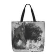 thumbnail image 1 of Pofeuu Heroic Lion Encounter Print Tote Bag for Women,Hobo HandBags with Zipper,Large Capacity Casual Shoulder Handbags with Inner Pockets, 1 of 7