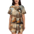 thumbnail image 1 of Pofeuu Hiking Duck Print Women's Pajama Set Short/Shorts Soft Button PJs Elastic Drawstring Waist Sleepwear-Small, 1 of 6