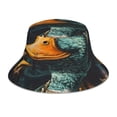 thumbnail image 1 of Pofeuu Hip-Hop Duck Print Bucket Hat for Women Men Reflective Bucket Hats Beach Summer Sun Hat Travel Fisherman Cap, 1 of 6
