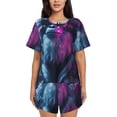 thumbnail image 1 of Pofeuu Hip-Hop Glasses Gorilla Print Women's Pajama Set Short/Shorts Soft Button PJs Elastic Drawstring Waist Sleepwear-XX-Large, 1 of 6
