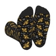 thumbnail image 1 of Pofeuu Hohey Bee Golden Embroidery Print Crew Socks, Adult Running Hiking Socks for Youth and Adult, 1 of 7