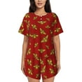 thumbnail image 1 of Pofeuu Hohey Bee Golden Print Women's Pajama Set Short/Shorts Soft Button PJs Elastic Drawstring Waist Sleepwear-Small, 1 of 6
