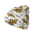thumbnail image 1 of Pofeuu Hohey Bee Golden2 Print Beanie Hat for Men Women Knit Winter Hat Warm Cuffed Skull Beanie Slouchy Soft Unisex, 1 of 6
