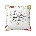 thumbnail image 1 of Pofeuu Home Sweet Home Floral Print Double-sided plush pillowcase Square Throw Pillow Covers Pillows Cover for Living Room Bedroom Sofa Couch Cushion Cover（No pillow core）-22"x22", 1 of 7