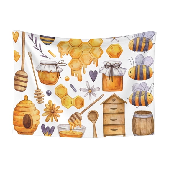 Pofeuu Honey Bee Set Print Puppy Blanket,Dog Blankets,Pet Blanket Cozy Cat Blankets for Indoor Cats, Fuzzy Pet Blanket for Kitten Doggy Dog Blankets-Small