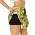 thumbnail image 1 of Pofeuu Honeybee Print Women's Athletic Shorts Running Workout Shorts Tummy Control Quick Dry Gym Shorts with Pockets Double layer sports shorts-X-Large, 1 of 7