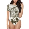 thumbnail image 1 of Pofeuu Horses Grazing On Meadow Print Short Sleeve Body Suits Women Round Neck Bodysuits for Women Onesie Adult Set Body Suit-X-Large, 1 of 7