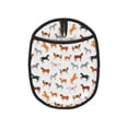 thumbnail image 1 of Pofeuu Horses Print Silicone Pot Mat Mitten With Hanging Loop Heat Resistant Oven Mitts Non-Slip Bbq Baking Smoking Potholders, 1 of 7