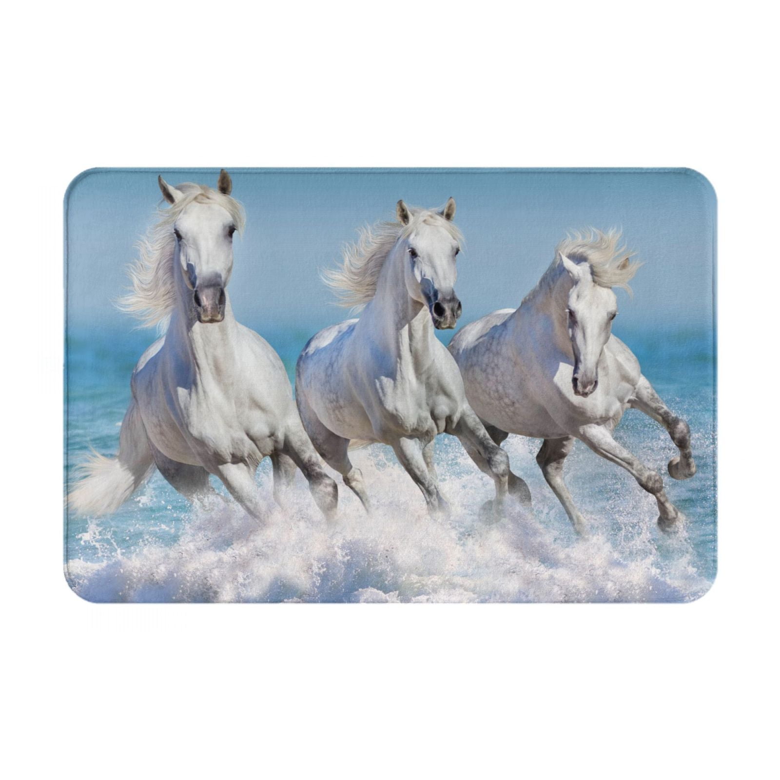 Pofeuu Horses Running Through The Water Print Flannel Doormats Rug16 ...
