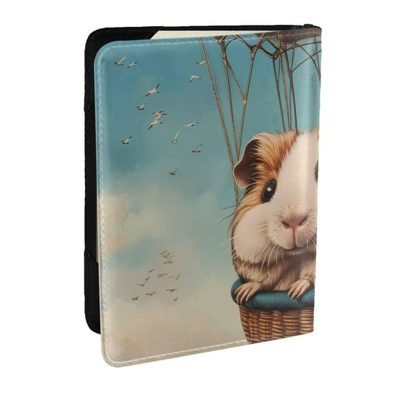 Pofeuu Hot Air Balloon Guinea Pig Print Travel Document Organizer Passport Holder Men Women for Family (6.5 in x 4.5 in),Wallet Holder Credit Card Clutch Bag Case