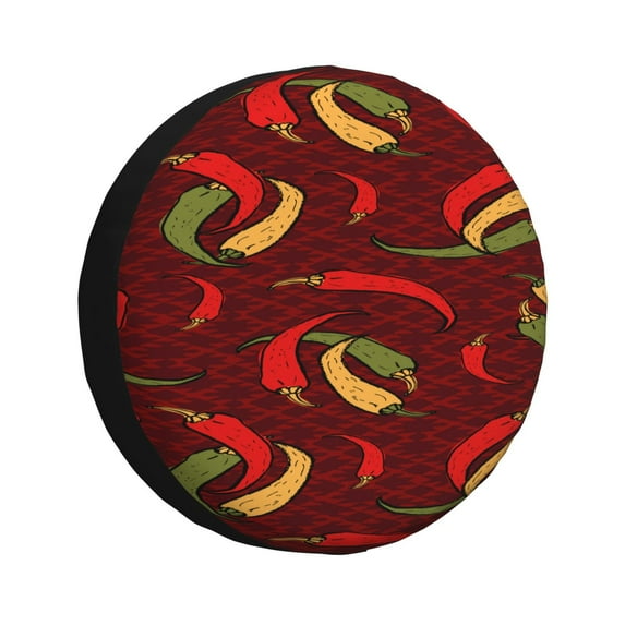 Pofeuu Hot Chili Print Spare Tire Wheel Cover for Car Truck SUV Camper Universal Fit Spare Tire Cover RV Spare Tire Covers-15 inch