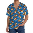 thumbnail image 1 of Pofeuu Hot Dog 1 Print Mens Casual Short Sleeve Shirts Beach Summer Spread Collar Pocket Tops Men's Casual Short-sleeved Shirt-3X-Large, 1 of 5