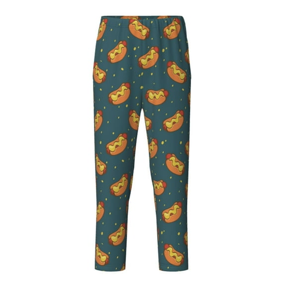 Pofeuu Hot Dog 6 Print Teenagers' Pajama Pants, Soft Lounge Pajama Pants with big pockets for Men Plaid Pj Bottoms-Small