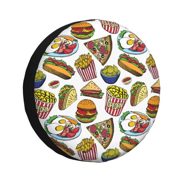 Pofeuu Hot Dog With One Sausage Print Spare Tire Wheel Cover for Car