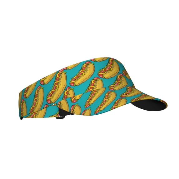 Pofeuu Hot Dogs 8 Print Sunscreen Visor Cap Adjustable Sport Empty Top Baseball Sun Cap for Men Women Sports Outdoor Headwear