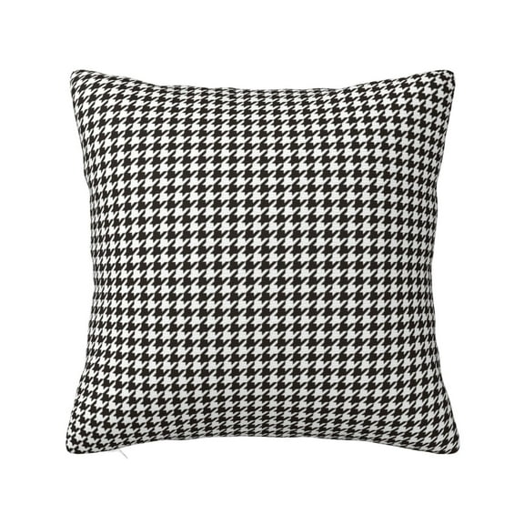 Pofeuu Houndstooth Black And White Print Double-sided plush pillowcase Square Throw Pillow Covers Pillows Cover for Living Room Bedroom Sofa Couch Cushion Cover(No pillow core)-12"x12"
