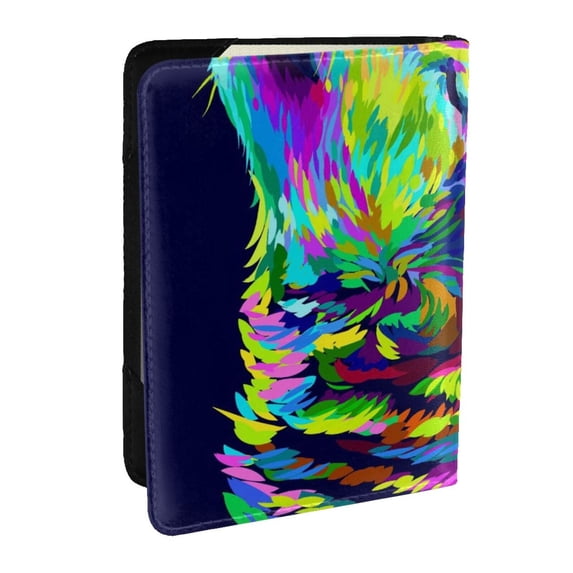 Pofeuu Howling Wolf Print Travel Document Organizer Passport Holder Men Women for Family (6.5 in x 4.5 in),Wallet Holder Credit Card Clutch Bag Case