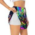 thumbnail image 1 of Pofeuu Howling Wolf Print Women's Athletic Shorts Running Workout Shorts Tummy Control Quick Dry Gym Shorts with Pockets Double layer sports shorts-XX-Large, 1 of 7