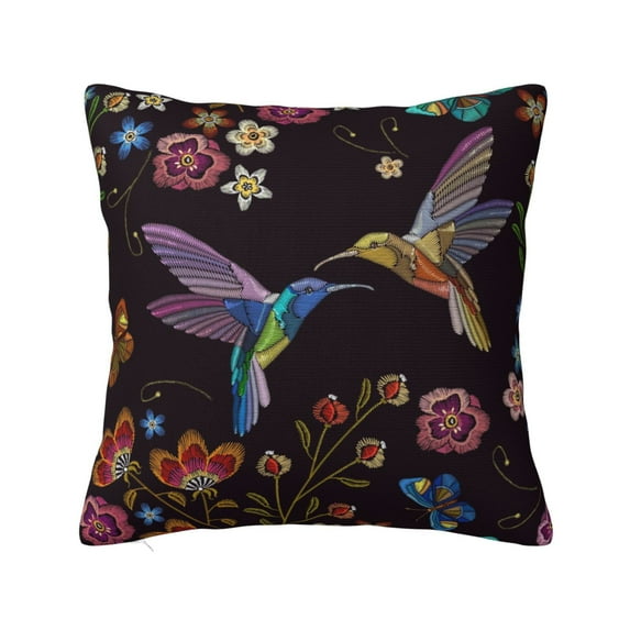 Pofeuu Humming Bird Print Double-sided plush pillowcase Square Throw Pillow Covers Pillows Cover for Living Room Bedroom Sofa Couch Cushion Cover(No pillow core)-20"x20"