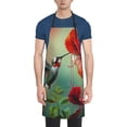 thumbnail image 1 of Pofeuu Hummingbird Floral Paradise Print Waterproof Apron with Pockets Adjustable Cooking Aprons Kitchen Bib for Baking Household Cleaning, 1 of 8