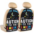 thumbnail image 1 of Pofeuu I Love With Autism To The Moon And Back Print 2 Pack PU Leather Kick Mat Back Seat Protector, Universal Car Seat Back Organizer, Waterproof Backseat Protector For Most Car, 1 of 8