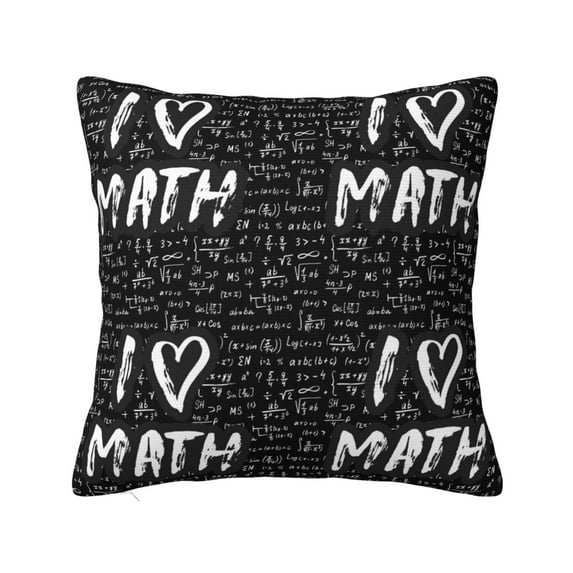 Pofeuu I love Math Print Double-sided plush pillowcase Square Throw Pillow Covers Pillows Cover for Living Room Bedroom Sofa Couch Cushion Cover(No pillow core)-12"x12"