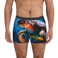 thumbnail image 1 of Pofeuu Ice Blue Ocean Sea Turtle Print Men’s Boxer Briefs, Moisture-Wicking Underwear, Regular,Trunk-Large, 1 of 5