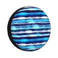 thumbnail image 1 of Pofeuu Ice Blue Stripes Print Spare Tire Wheel Cover for Car Truck SUV Camper Universal Fit Spare Tire Cover RV Spare Tire Covers-14 inch, 1 of 6