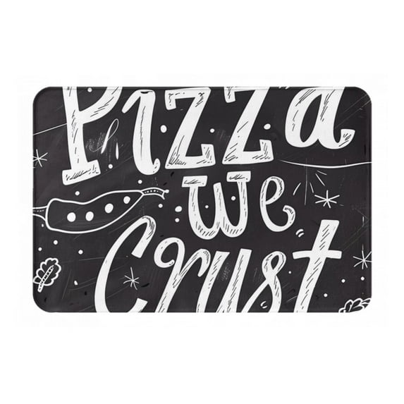 Pofeuu In Pizza We Crust Art Print Flannel Doormats Rug16"x24"Rug Washable Doormats Indoor Outdoor Rugs for Layered Front Door Mats, Porch, Kitchen, Entryway