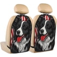 thumbnail image 1 of Pofeuu Independence Day Collie Print 2 Pack PU Leather Kick Mat Back Seat Protector, Universal Car Seat Back Organizer, Waterproof Backseat Protector For Most Car, 1 of 8