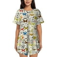 thumbnail image 1 of Pofeuu Insects And Medicinal Herbs Print Women's Pajama Set Short/Shorts Soft Button PJs Elastic Drawstring Waist Sleepwear-3X-Large, 1 of 6