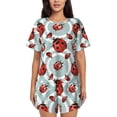 thumbnail image 1 of Pofeuu Insects Print Women's Pajama Set Short/Shorts Soft Button PJs Elastic Drawstring Waist Sleepwear-Small, 1 of 6