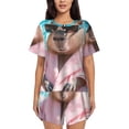 thumbnail image 1 of Pofeuu Island Vacation Guinea Pig Print Women's Pajama Set Short/Shorts Soft Button PJs Elastic Drawstring Waist Sleepwear-Medium, 1 of 6