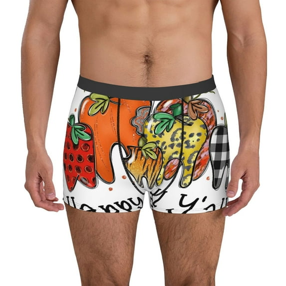 Pofeuu It'S Fall Y'All Print Men’s Boxer Briefs, Moisture-Wicking Underwear, Regular,Trunk-Medium