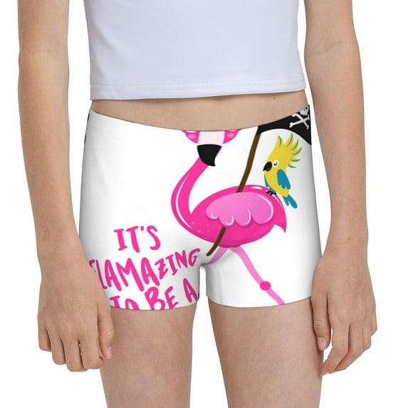 Pofeuu It'S Flamazing To Be A Pirate Print Soft Cotton Girls Boyshort panties Toddler Underwear-Small