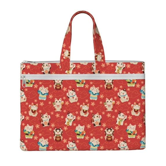 Pofeuu Japanese Maneki Cats Print Laptop Bag Carrying - Computer Bag Laptop Case Shoulder Slim Work Travel