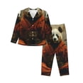 thumbnail image 1 of Pofeuu Jungle Meditating Panda Print Womens Pajamas Set Long Sleeve Sleepwear Button Down Nightwear Soft Pj Lounge Sets Button Down Pajamas Women-Medium, 1 of 7