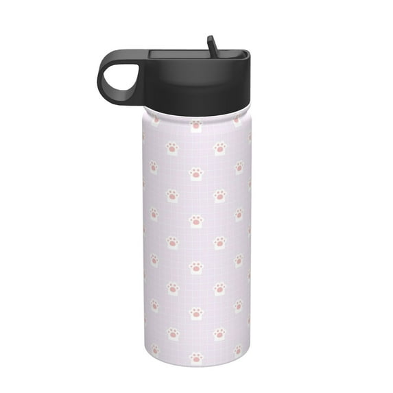 Pofeuu Kawaii Cat Paw Print 18oz Sports Insulated Kettle, Sports Bottle Water Bottles For Men Women For Gym Hiking Camping Running Mountain Bike Outdoor Sports