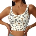 thumbnail image 1 of Pofeuu Keys1 Print Sports Bra for Women Sexy Vest Yoga Running Gym Fitness Crop Bras Tops-Medium, 1 of 8