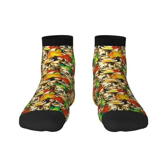 Pofeuu Kittens With Maple Leaves Print 30cm Socks, Adult Running Hiking Socks for Youth and Adult