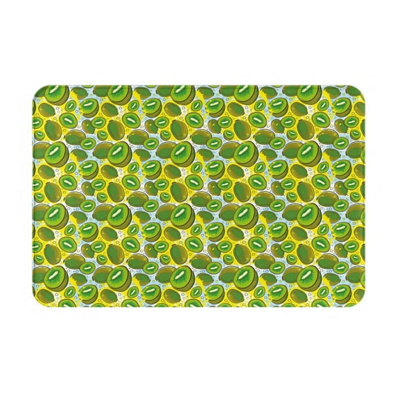 Pofeuu Kiwi Fruits Summer Print Flannel Doormats Rug16"x24"Rug Washable Doormats Indoor Outdoor Rugs for Layered Front Door Mats, Porch, Kitchen, Entryway
