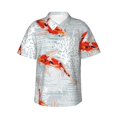 thumbnail image 1 of Pofeuu Koi Fish Corals,Spring Summer Print Hawaiian Shirt for Men Sleeves Casual Button Down Summer Beach Dress Shirts T-Shirts,Large, 1 of 1