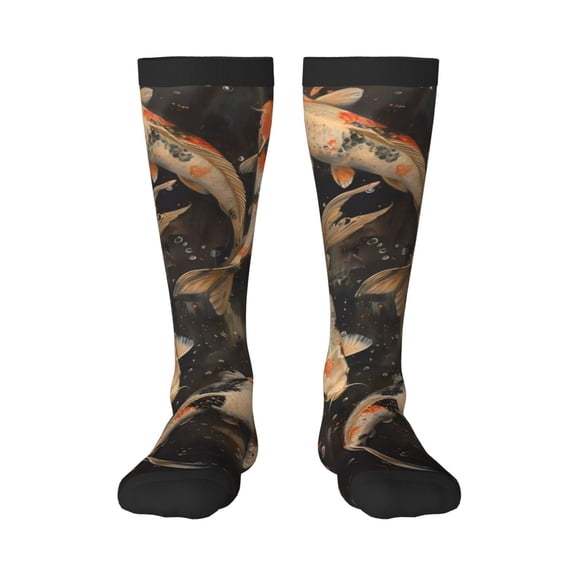 Pofeuu Koi Fish Tranquility Print Stockings, Adult Running Hiking Socks for Youth and Adult