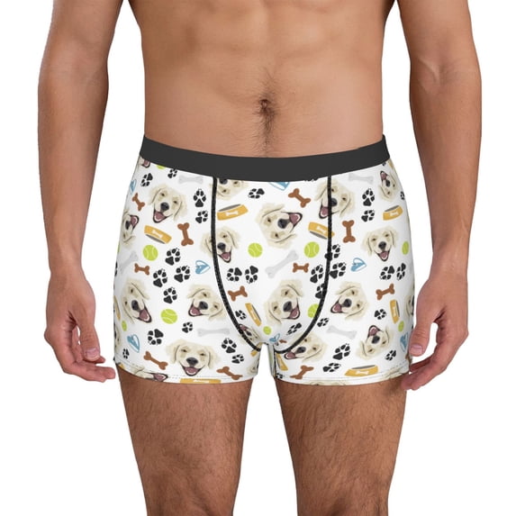 Pofeuu Labrador Retriever Dog Print Men’s Boxer Briefs, Moisture-Wicking Underwear, Regular,Trunk-Large