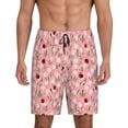 thumbnail image 1 of Pofeuu Ladybug And Flowers Print Men's Soft Woven Elastic Waistband Sleep Pajama Short-Medium, 1 of 6