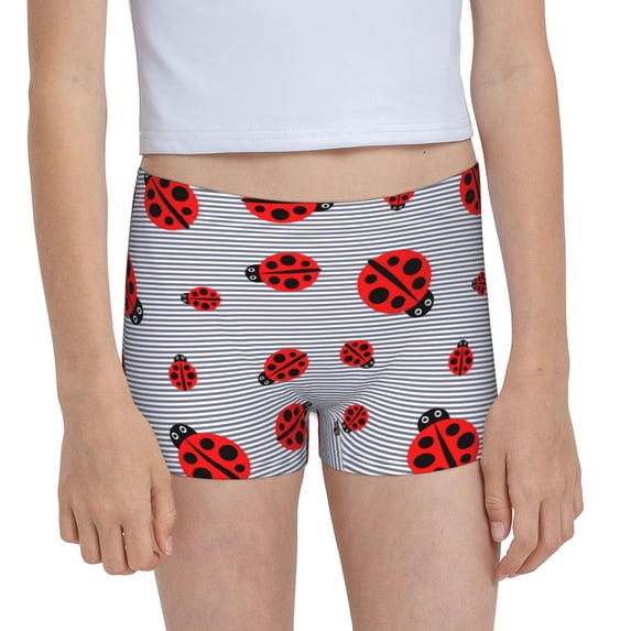Pofeuu Ladybug Print Soft Cotton Girls Boyshort panties Toddler Underwear-X-Large