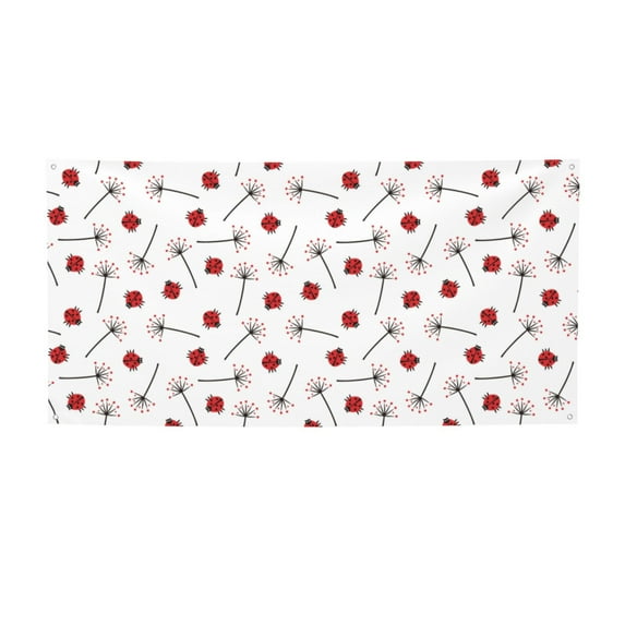 Pofeuu Ladybug With Dandelion Print Colorful Yard Festival Banner Sign Party Outdoor & Indoor Party Decoration Banne Festival Yard Sign-Small