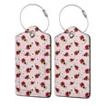 Pofeuu Ladybugs And Flower Print Luggage Tags, Privacy Cover ID Label